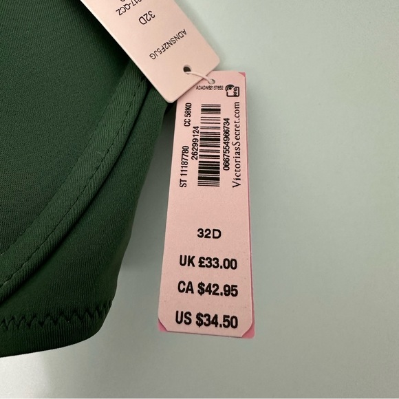 Victoria’s Secret Swim Tahiti ‘Sexy Tee’ Push Up Swim Top Size 32D 💚 - Picture 6 of 10